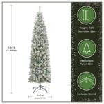 7.5 ft. Pre-Lit Acacia Pencil Slim Flocked Tree with Clear Lights, Plug-In - Image 3