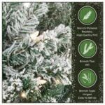 7.5 ft. Pre-Lit Acacia Pencil Slim Flocked Tree with Clear Lights, Plug-In - Image 6