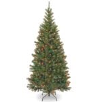 7.5 ft. Pre-Lit Aspen Spruce Slim Tree with Multicolor Lights, Plug-In
