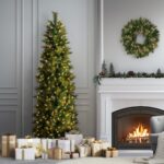 7.5 ft. Pre-Lit Carolina Pine Slim Tree with Clear Lights, Plug-In - Image 3