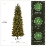 7.5 ft. Pre-Lit Carolina Pine Slim Tree with Clear Lights, Plug-In - Image 4