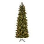 7.5 ft. Pre-Lit Carolina Pine Slim Tree with Clear Lights, Plug-In