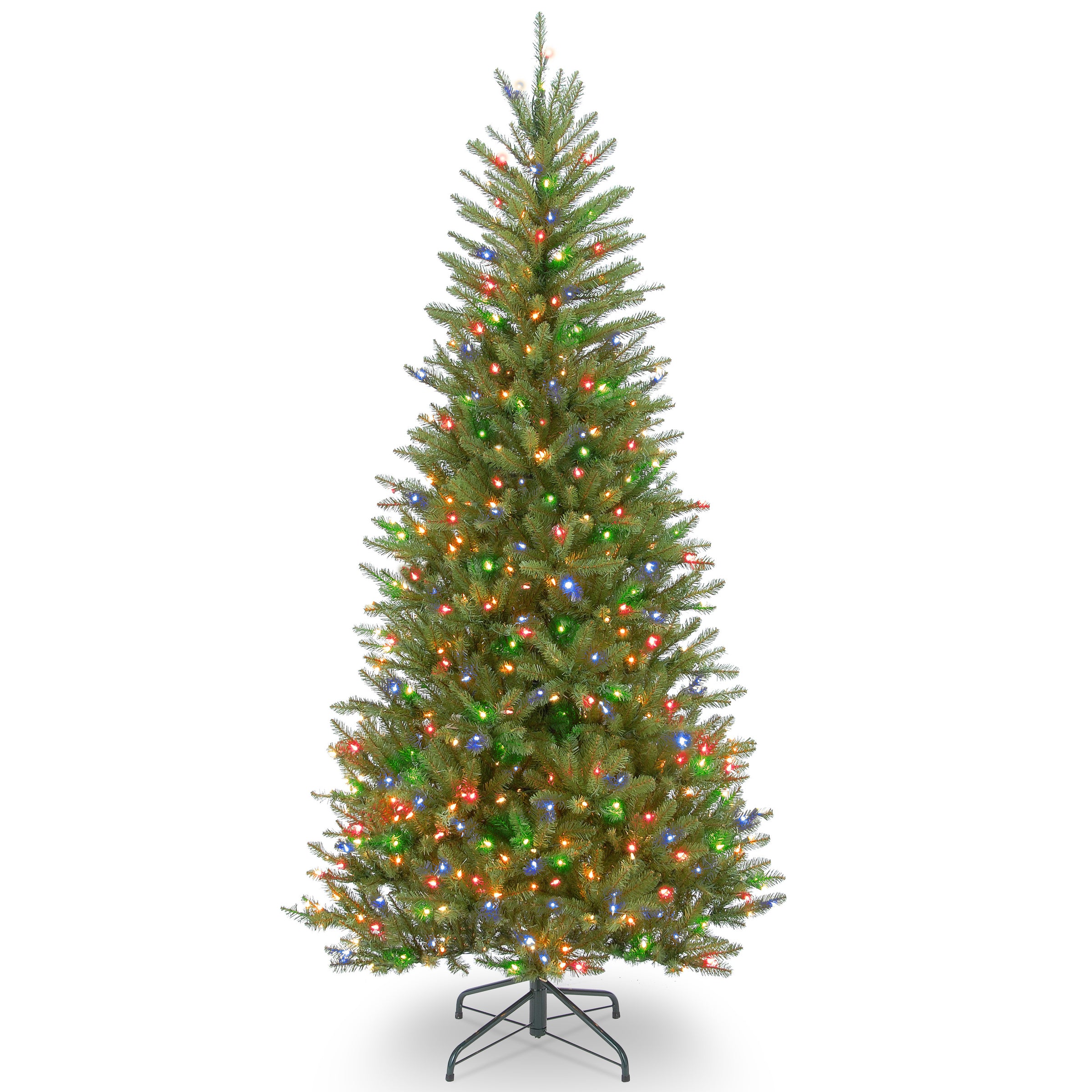 DUSLH1-75RLO.jpg 7.5 ft. Pre-Lit Dunhill Fir Slim Tree with Multicolor Lights, Plug-In - Image 1