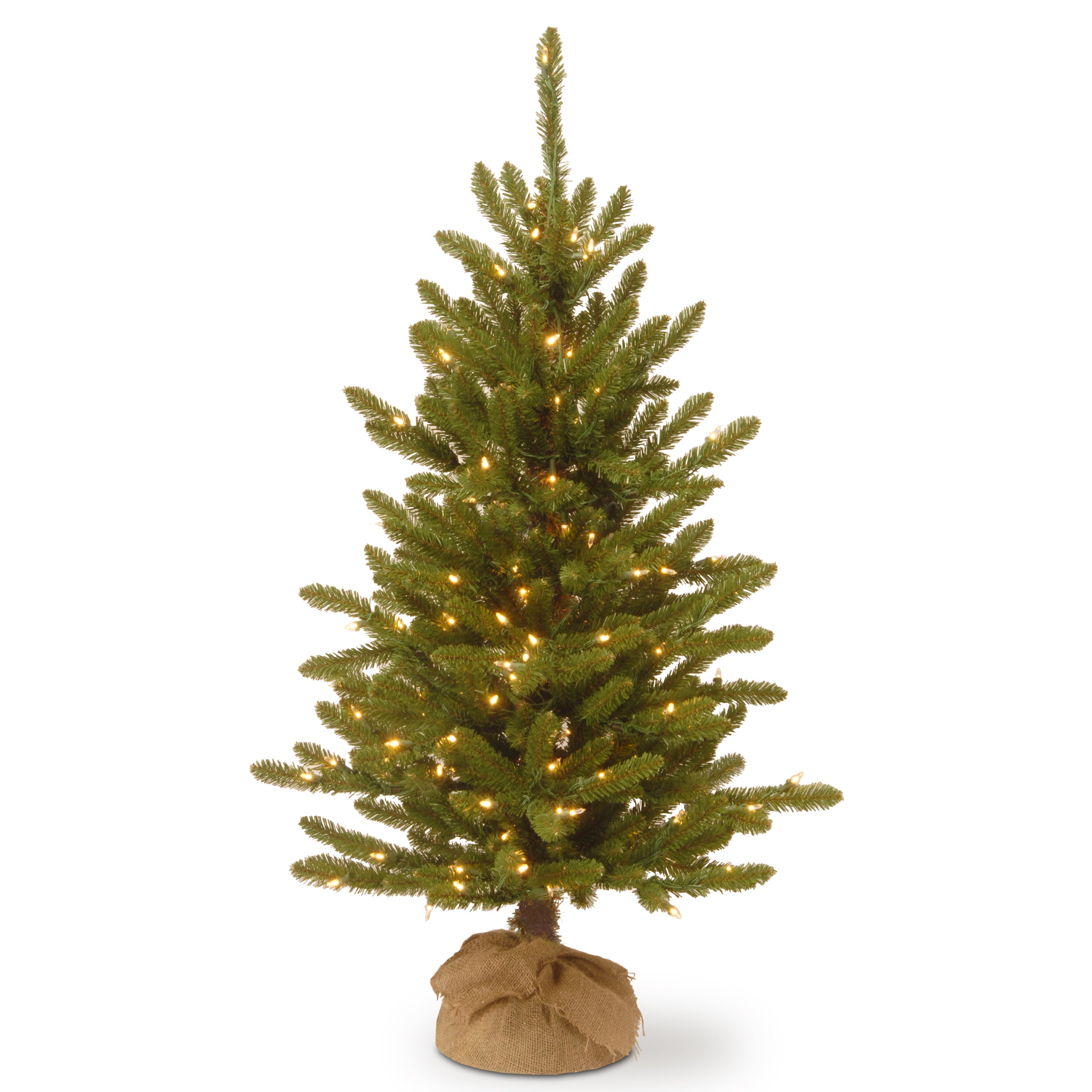 KNT3-306-40.jpg 4 ft. Pre-Lit Kensington Fir Tree in a Burlap Sack with Clear Lights, Plug-In - Image 1