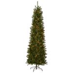 7.5 ft. Pre-Lit Kingswood Fir Pencil Tree with Clear Lights, Plug-In