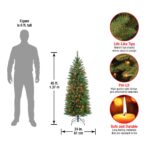 4.5 ft. Pre-Lit Kingswood Fir Pencil Tree with Multicolor Lights, Plug-In - Image 7