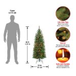 4.5 ft. Pre-Lit Kingswood Fir Pencil Tree with Multicolor Lights, Plug-In - Image 4