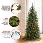 4.5 ft. Pre-Lit Kingswood Fir Pencil Tree with Multicolor Lights, Plug-In - Image 8
