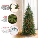 4.5 ft. Pre-Lit Kingswood Fir Pencil Tree with Multicolor Lights, Plug-In - Image 5