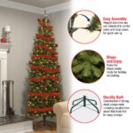7 ft. Pre-Lit Kingswood Fir Pencil Tree with Power Connect Dual Color LED Lights, Plug-In - Image 5