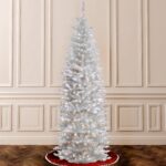 6.5 ft. Pre-Lit Kingswood Fir White Pencil Tree with Clear Lights, Plug-In - Image 3