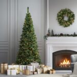 7.5 ft. Pre-Lit Linden Spruce Slim Tree with LED Lights, Plug-In - Image 2