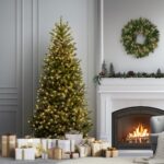 6.5 ft. Pre-Lit Natural Fraser Fir Slim Tree with Clear Lights, Plug-In - Image 2
