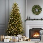 9 ft. Pre-Lit Natural Fraser Fir Slim Tree with Clear Lights, Plug-In - Image 2