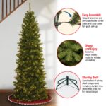 6.5 ft. Pre-Lit North Valley Spruce Pencil Slim Tree with Clear Lights, Plug-In - Image 8