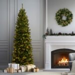 6.5 ft. Pre-Lit North Valley Spruce Pencil Slim Tree with Clear Lights, Plug-In - Image 2