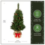 3 ft. Pre-Lit Pine Cone Burlap Tree with Warm White LED Lights - Image 3