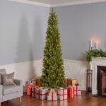9 ft. Pre-Lit Downswept Douglas Fir Pencil Slim Hinged Tree with Clear Lights, Plug-In - Image 2