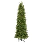 7.5 ft. Pre-Lit Downswept Douglas Fir Pencil Slim Hinged Tree with Dual Color LED Lights, Plug-In
