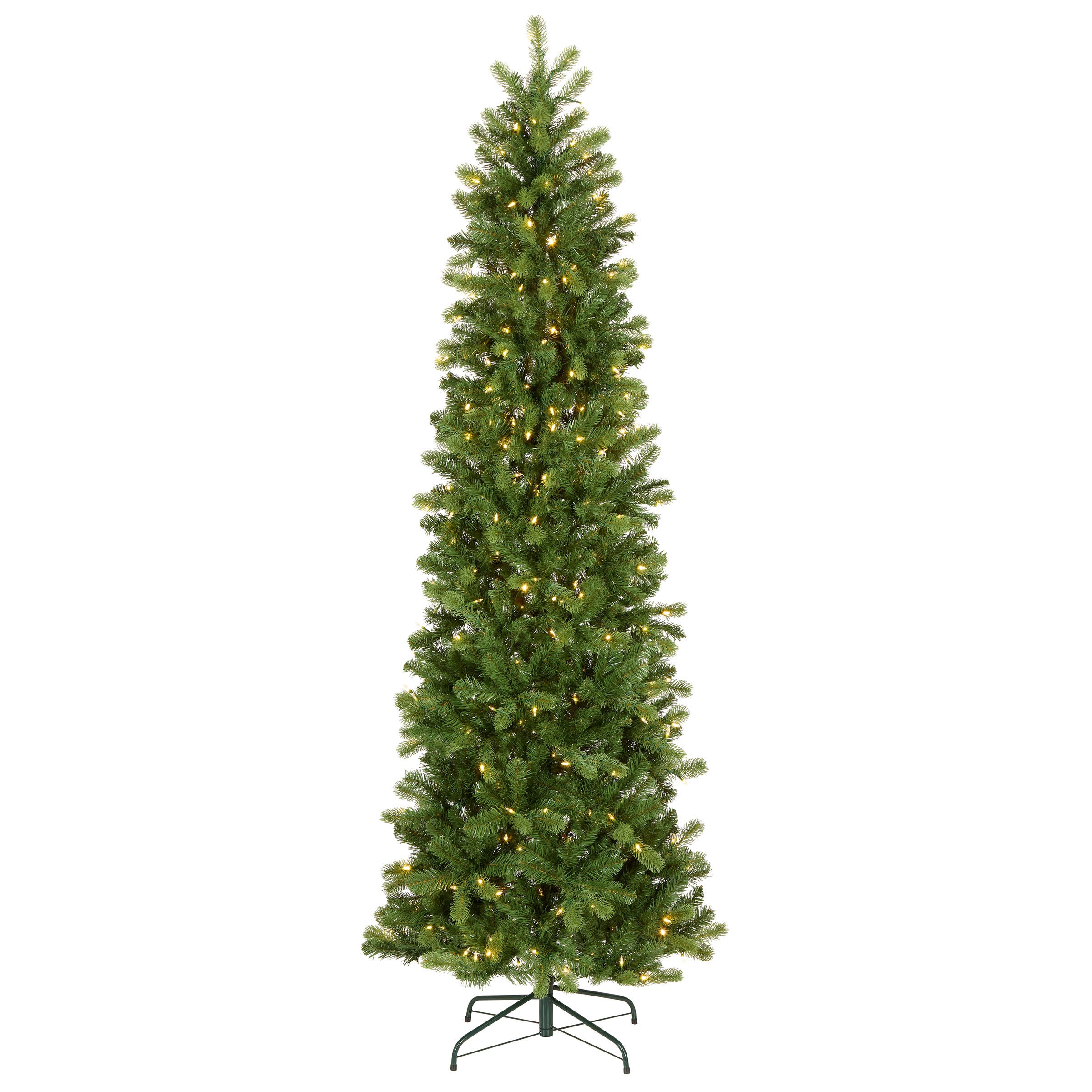 PEDD4-392D-75.jpg 7.5 ft. Pre-Lit Downswept Douglas Fir Pencil Slim Hinged Tree with Dual Color LED Lights, Plug-In - Image 1