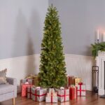 7.5 ft. Pre-Lit Downswept Douglas Fir Pencil Slim Hinged Tree with Dual Color LED Lights, Plug-In - Image 2