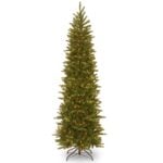 6.5 ft. Pre-Lit Grande Fir Pencil Slim Tree with Clear Lights, Plug-In