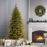 7.5 ft. Pre-Lit Nordic Spruce Slim Tree with Clear Lights, Plug-In - Image 2