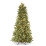 6.5 ft. Pre-Lit Tiffany Fir Slim Tree with Clear Lights PE Branch Tips, Plug-In