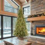 9 ft. Pre-Lit Tiffany Fir Slim Tree with Clear Lights - PE Branch Tips, Plug-In - Image 2