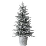 4.5 ft. Pre-Lit Snowy Alpine Fir Tree with LED Lights, Plug-In - Image 5