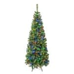 6 ft. Pre-Lit Sagamore Slim Tree with Multi LED Lights, Plug-In