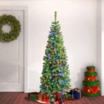 6 ft. Pre-Lit Sagamore Slim Tree with Multi LED Lights, Plug-In - Image 2