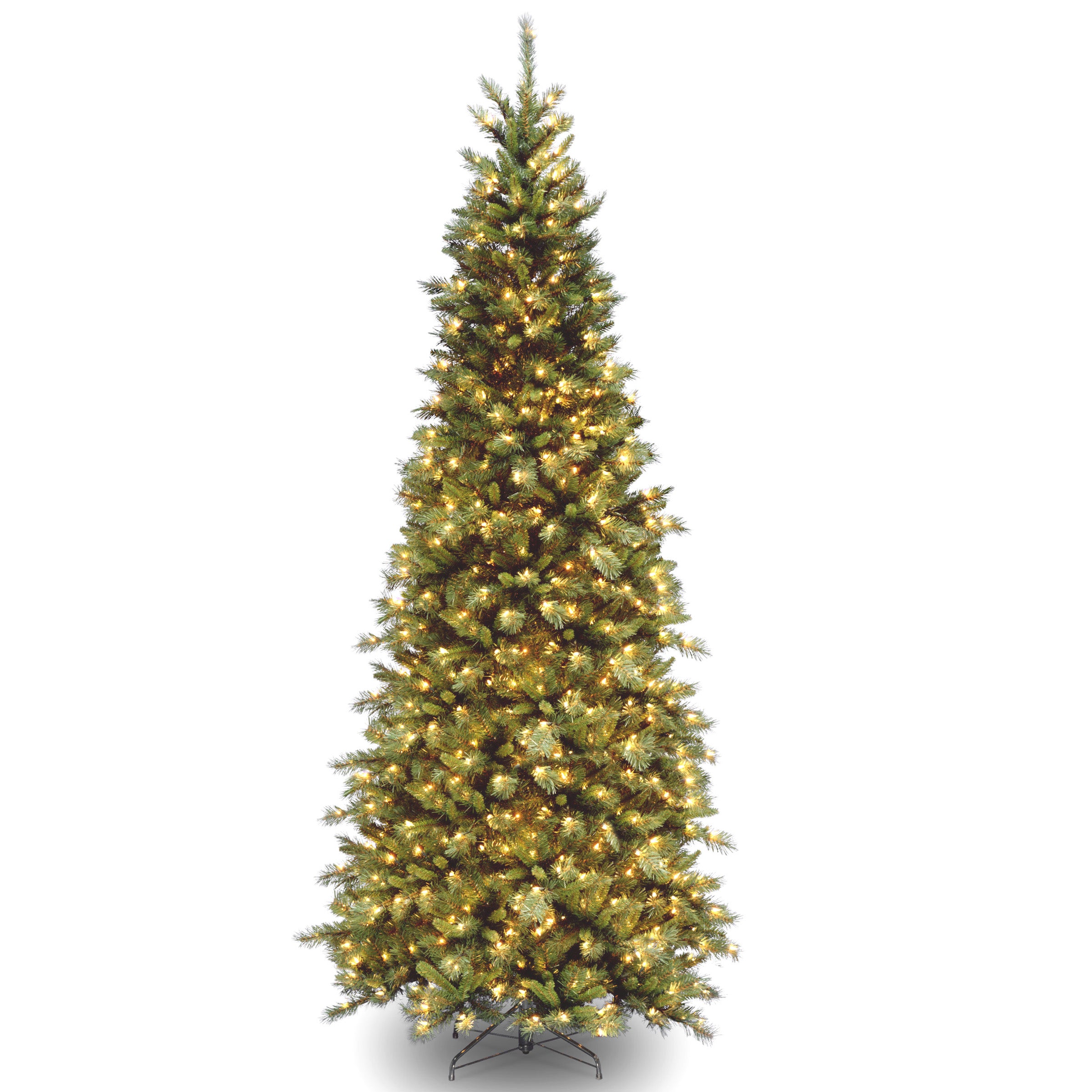 TFSLH-100LO.jpg 10 ft. Pre-Lit Tiffany Fir Slim Tree with Clear Lights, Plug-In - Image 1