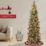 7.5 ft. Pre-Lit Virginia Pine Mixed Slim Tree with Warm White LED Lights, Plug-In - Image 2